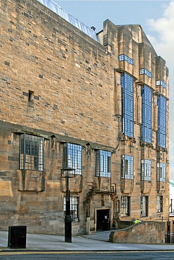 The western façade of the Mackintosh building
