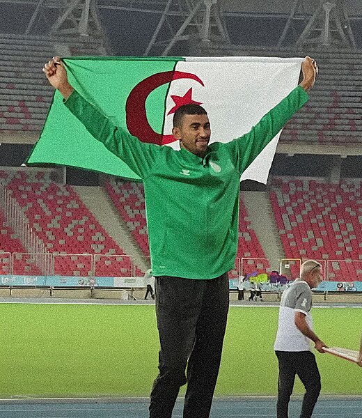 Larbi Bourrada at the 2023 Arab Games.