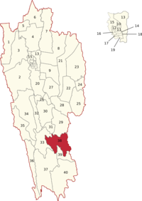 Legislative Assembly constituencies of Mizoram (Lawngtlai East highlighted).png