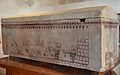 Limestone sarcophagus painted with Homeric scenes, unearthed in 2006 in a tomb near the village of Kouklia probably belonging to an ancient warrior, 1st half of 5th century BC, Palaepaphos Museum, Cyprus (22270012770).jpg