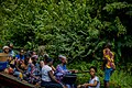 Local women in Badagry traveling on a canoe