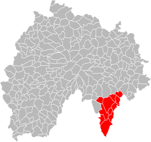 Location of the Communauté de communes Caldaguès Aubrac in the Cantal department