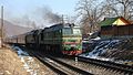 * Nomination A passenger train in Yaremche railway station -- George Chernilevsky 21:57, 27 February 2017 (UTC) * Promotion difficult light conditions well done managed. Good quality. --Carschten 00:54, 28 February 2017 (UTC)