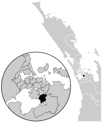 Manurewa electorate boundaries used from the 2008 election until 2020 Manurewa electorate, 2014.svg