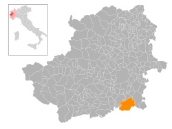 Locatie van Carmagnola in Turijn (TO)