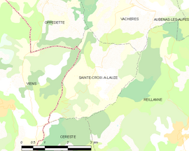Mapa obce Sainte-Croix-à-Lauze