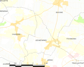 Mapa obce Les Métairies