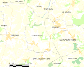 Mapa obce Saint-Gouéno