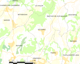Mapa obce Geyssans