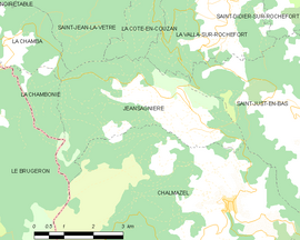 Mapa obce Jeansagnière