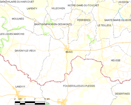 Mapa obce Buais