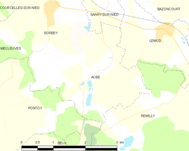 Mapa obce Aube