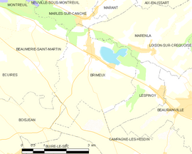 Mapa obce Brimeux