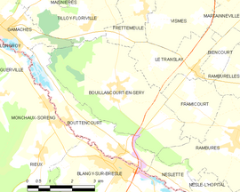 Mapa obce Bouillancourt-en-Séry