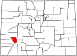 Map of Colorado highlighting Ouray County.svg