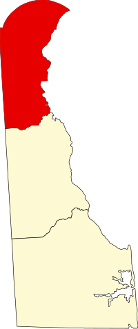 Map of Delaver highlighting New Castle County