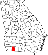Округ Грейді на мапі штату Джорджія highlighting