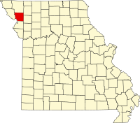 Map of Misuri highlighting Andrew County