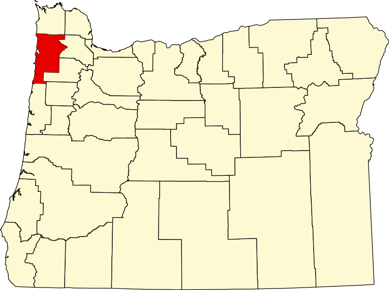 صورة:Map of Oregon highlighting Tillamook County.svg