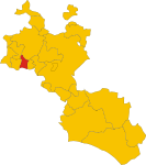 Map of comune of Bompensiere (province of Caltanissetta, region Sicily, Italy).svg