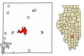 Marion County Illinois Incorporated and Unincorporated areas Salem Highlighted.svg