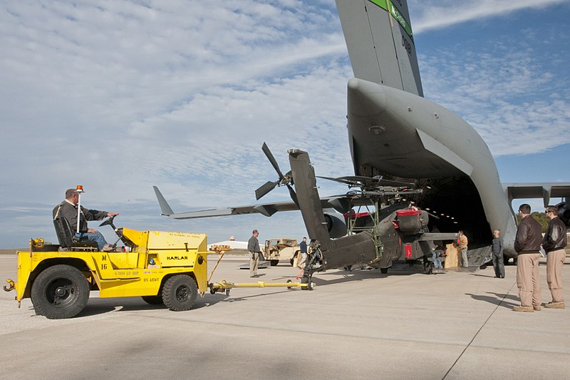 File:Members of the Fort Hood Arrival-Departure Airfield Control Group (A-DACG) off-load an AH-64D Apache Longbow helicopter out of a C-17 Globemaster III cargo plane at Robert Gray Army Airfield, Texas, Nov. 14 131114-A-ZU930-022.jpg