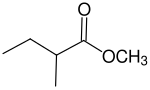 Structural formula of methyl 2-methylbutyrate