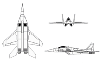 Mikoyan MiG-29 3-view line drawing.png
