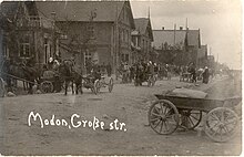 Main street, Madona in 1918 Modon, Grosse str.jpg