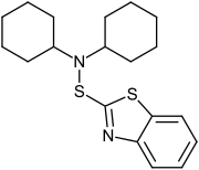 Strukturformel von N,N-Dicyclohexylbenzothiazol-2-sulfenamid