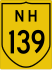 National Highway 139 marker