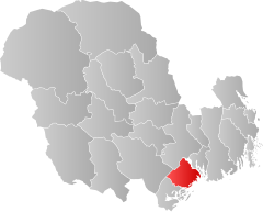 Location of the municipality in the province of Vestfold og Telemark