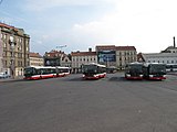 Čeština: Autobusové nádraží Praha Na Knížecí.