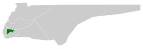 صورة لخريطة محافظة حبونا نسبةً لمنطقة نجران