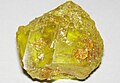 Native sulfur (Vodinskoe Deposit; quarry near Samara, Russia) 2.jpg