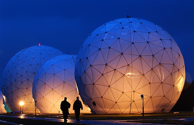 Geodesic radomes at the Misawa Security Operations Center, Misawa, Japan