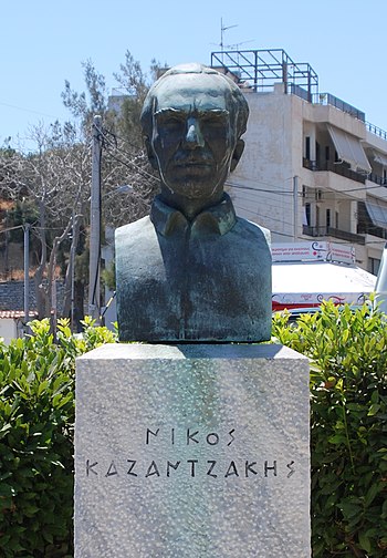 Nikos Kazantzakis Statue in Heraklion