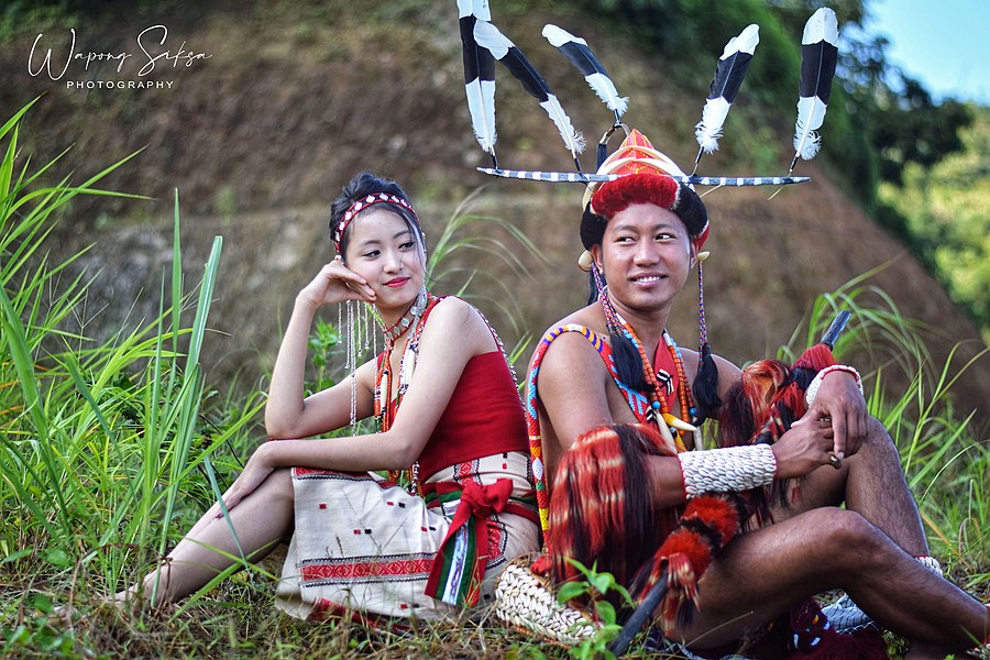 Nocte Naga couple in their traditional attire