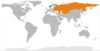 Location map for Norway and the Soviet Union.