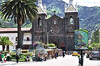 Santuario Nuestra Senora del Rosario de Agua Santa in Banos Nuestra Senora del Rosario de Agua Santa, Banos, Ecuador (9469036870).jpg