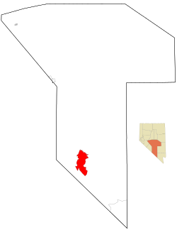 Comté de Nye Nevada Zones constituées et non constituées en société Beatty Highlighted.svg