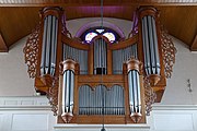 Orgue construit en 1857 par Stiehr-Mockers, entretenu par Louis Mockers entre 1885 et 1907 et restauré en 1997 par Gaston Kern[41].