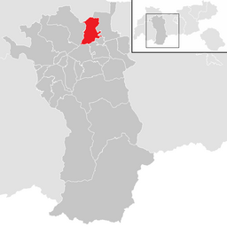 Kommunens läge i distriktet Imst.