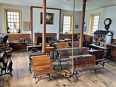 First floor classroom (note the rope for the school bell)