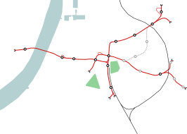 Netwerkkaart van de Premetro van Antwerpen