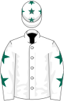 White, Dark Green stars on sleeves and cap