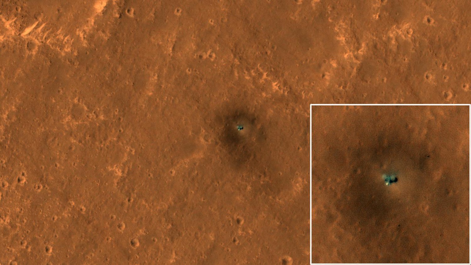 The InSight Lander as viewed from the MRO (23 September 2019).