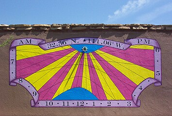 Painted Wall Sundial in Tucson AZ