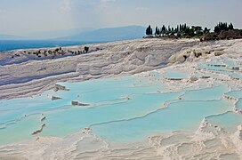 Travertine hot springs at Pamukkale