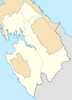 Mapa konturowa Darién, w centrum znajduje się punkt z opisem „Yaviza”
